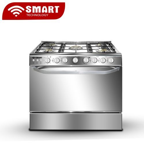 Cuisinière à gaz STC-9060C – 5 feux – acier inoxydable