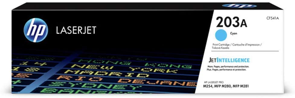 HP 203A CF541A Toner Cyan Authentique pour HP Color LaserJet Pro M254 / M280 / M281