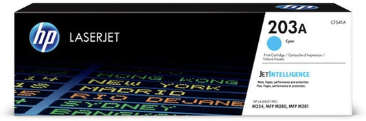 HP 203A CF541A Toner Cyan Authentique pour HP Color LaserJet Pro M254 / M280 / M281