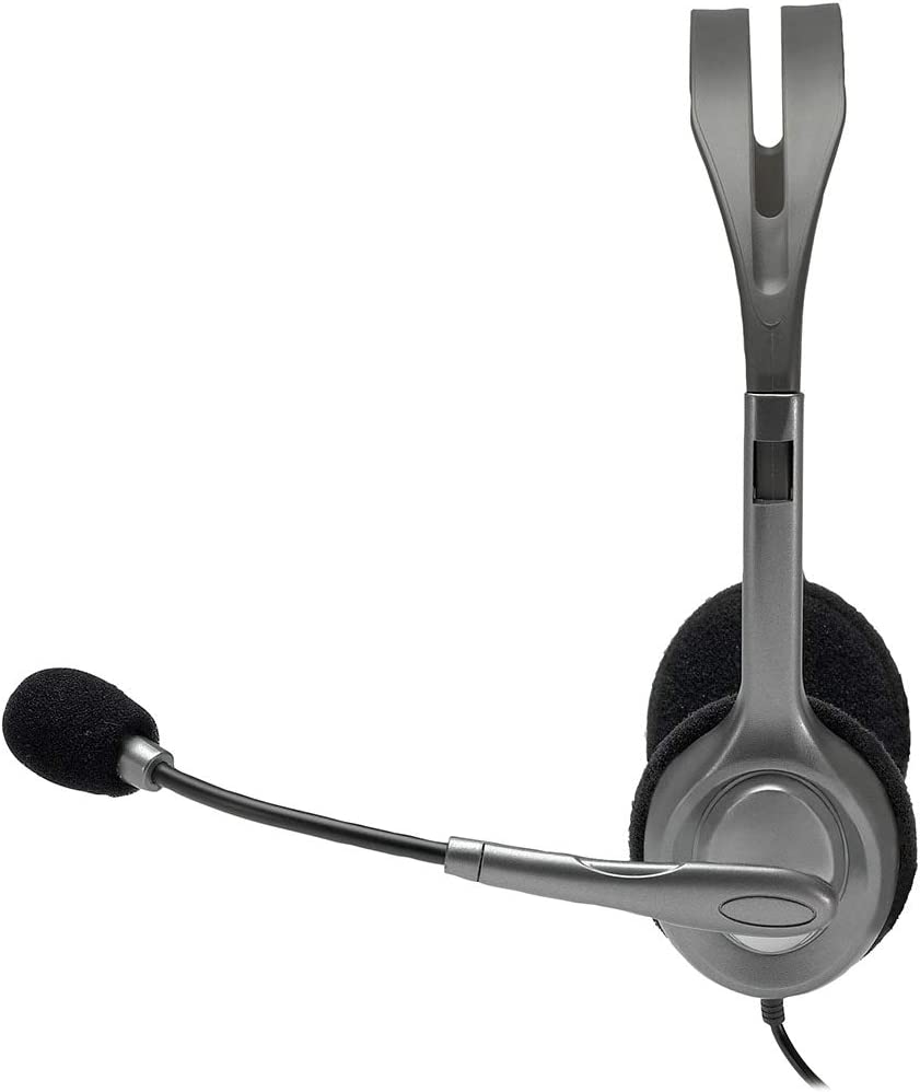 Logitech H110 Casque Filaire, Ecouteurs Stéréo avec Micro Anti-Parasite, Double Fiche Jack 3,5mm, PC/Mac/Portable - Noir