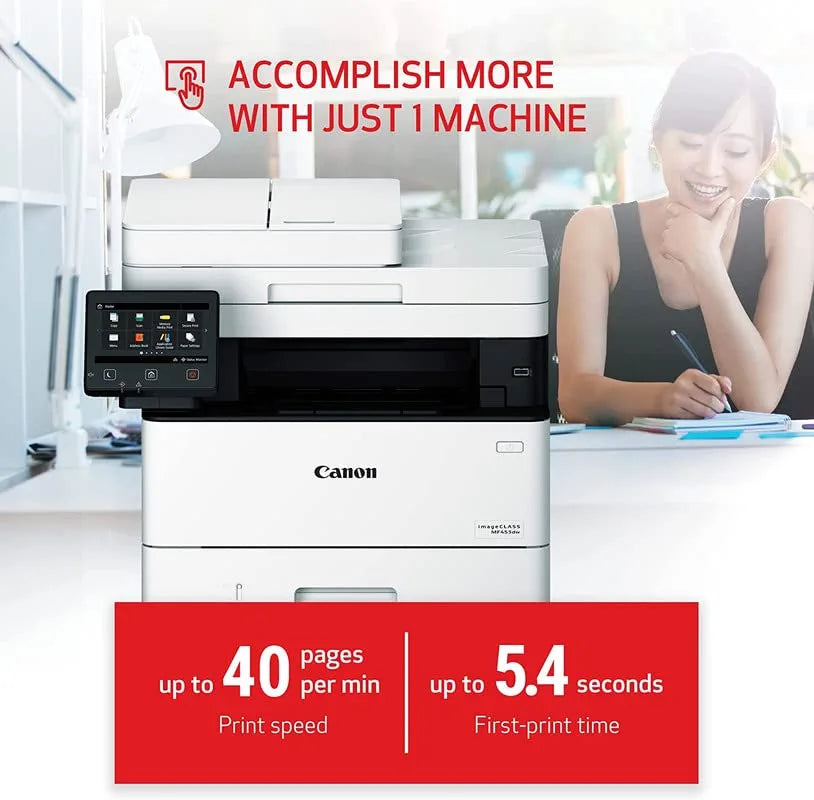 Imprimante laser monochrome sans fil tout-en-un - MF453dw - Imprimer, copier et numériser | | Écran LCD tactile couleur 5" | Numérisation recto verso en un seul passage