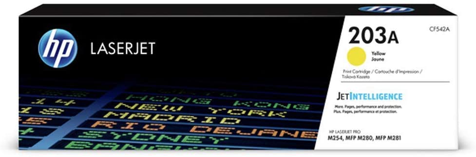 HP 203A CF542A Toner Jaune Authentique pour HP Color LaserJet Pro M254 / M280 / M281