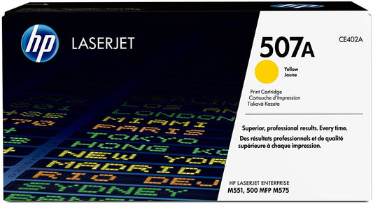 HP 507A CE402A toner Authentique, imprimantes HP LaserJet Enterprise M551/M575 et HP LaserJet Pro M570, Jaune