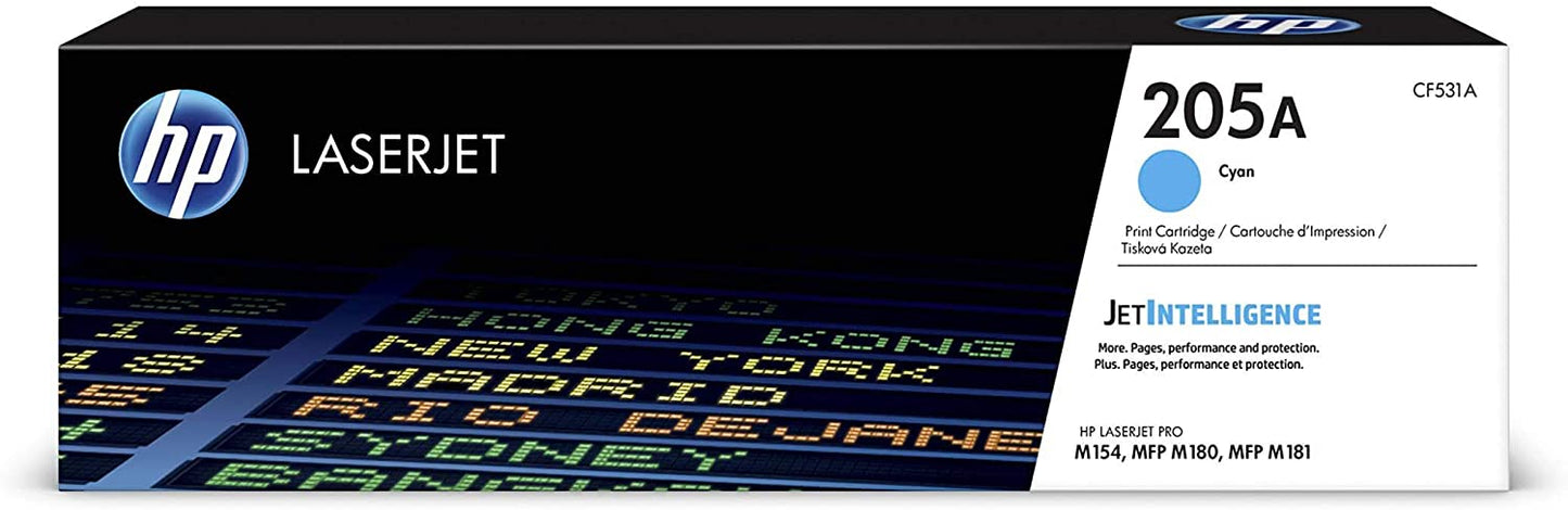 HP 205A CF531A Toner Cyan Authentique pour HP Color LaserJet Pro M180 / M181