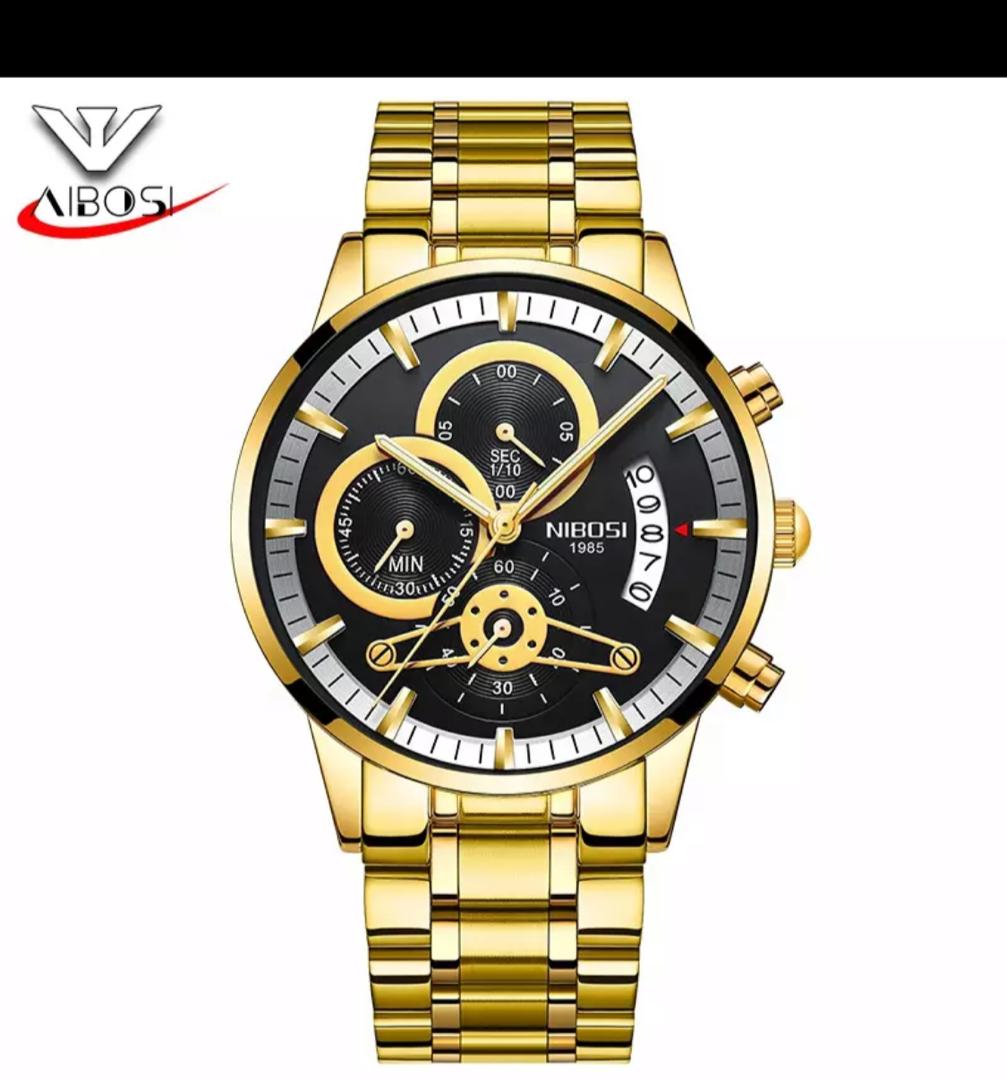 Nibosi Montre Analogique Homme – Or