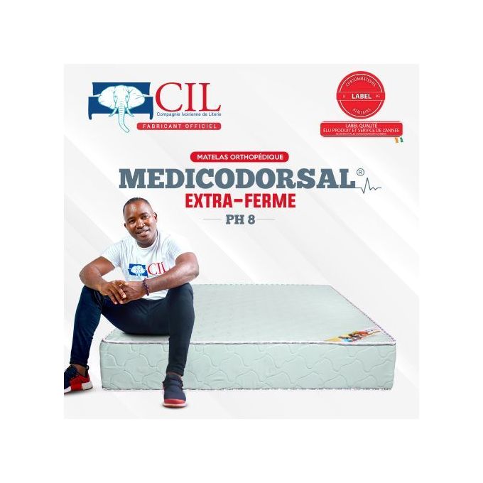 Cil Matelas Orthopédique MEDICODORSAL® PH8 - 2 Places 140x190 EP 17 Brodé EXTRA FERME