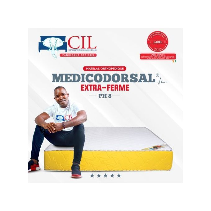 Cil Matelas Orthopédique MEDICODORSAL® PH8 - 2 Places 140x190 EP 17 Brodé EXTRA FERME