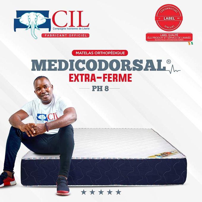 Cil Matelas Orthopédique MEDICODORSAL® PH8 - 2 Places 140x190 EP 17 Brodé EXTRA FERME