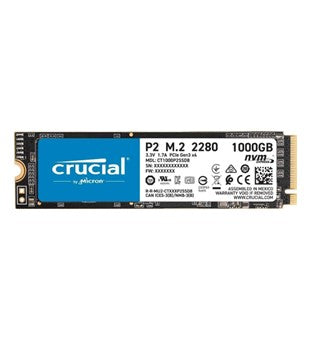 Disque dur interne Crucial P2 CT1000P2SSD8 SSD Interne 1To, Vitesses atteignant 2400 Mo/s (3D NAND, NVMe, PCIe, M.2)