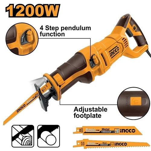 Scie sabre 1200 W INGCO RS12001 — vue 2