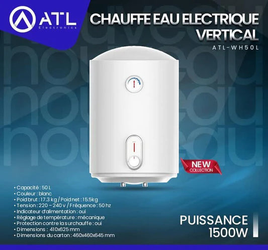 chauffe-eau électrique 50L blanc 1500W