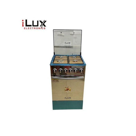 Ilux Cuisinière 4 Feux LXG-60SS – Brûleur à Gaz – Inox – Garantie 6 Mois