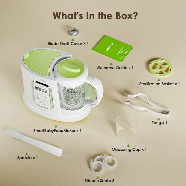 Accessoires inclus du robot culinaire Oraimo OBF-501 pour bébé