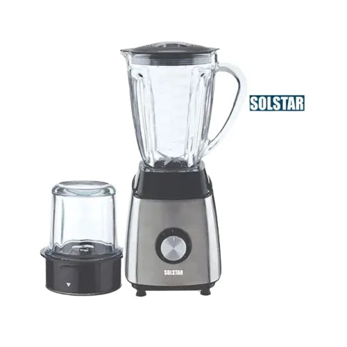 BLENDER BROYEUR À GLACE AVEC PIEDS ANTIDÉRAPANTS - SOLSTAR - BL6105A - 600 W - 1,6L + 1 BOL BROYEUR - 5 VITESSES + IMPULSION - ARGENT NOIR - 3MOIS