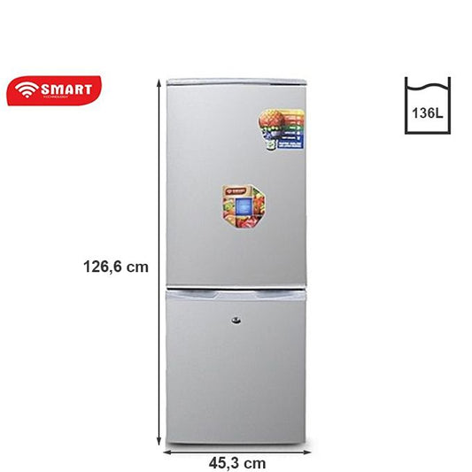 Réfrigérateur Combiné SMART TECHNOLOGY 136L SMART (STCB-198H) - Garantie 12 Mois