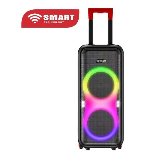 SMART TECHNOLOGY Système Audio Bluetooth (STHP-2008E) – 10 000W PMPO, Super Bass, FM, USB, LED, Micros Sans Fil – Garantie 12 Mois