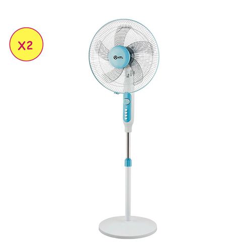 ventilateur ATL 16 pouces blanc bleu 5 hélices