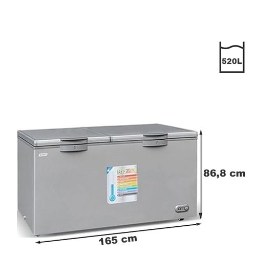 Vue arrière du congélateur STCC-640 avec condenseur externe et pieds ajustables