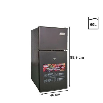 Réfrigérateur SMART TECHNOLOGY 2 Battants - 60L - STR-75H - Gris - Garantie 12 Mois