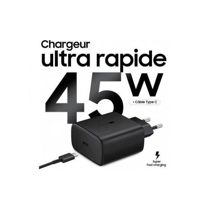 CHARGEUR SAMSUNG 45W PD ADAPTER USB-C -NOIR -charge rapide