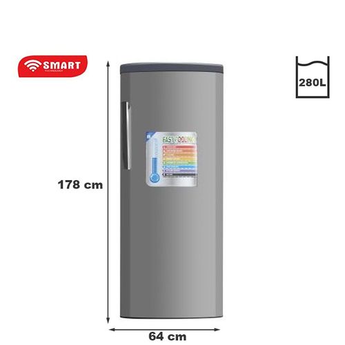 Détail du panneau de contrôle et du thermostat réglable du congélateur STCD-325