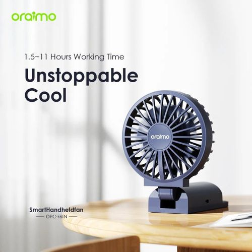 Ventilateur Portable Intelligent Oraimo OPC-F6TN – Silencieux, Rechargeable & Pliable | Bleu
