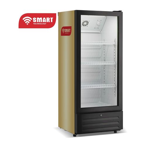 Refroidisseur vertical vitré STCDV-490 avec 4 tiroirs et réfrigérant R600a pour un stockage pratique et écologique.
