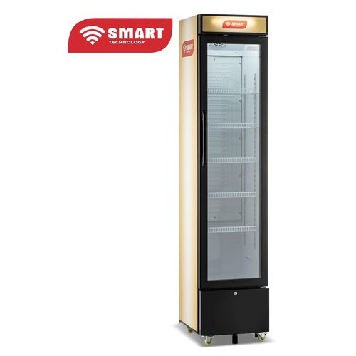 Refroidisseur vertical vitré STCDV-790 avec 6 tiroirs pour un stockage pratique et une visibilité optimale des produits.