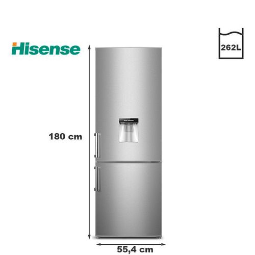 Hisense Réfrigérateur combiné avec fontaine - RD-35DC4SB - 262 Litres – Classe A+- Gris - 12 mois de garantie