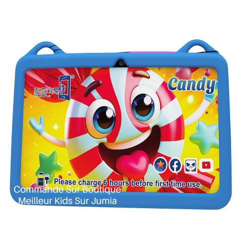 Tablette Éducative Bebe_Tab Candy 7 Pouces - 256 Go ROM, 6 Go RAM, Wi-Fi 5G, Coque de Protection Labyrinthique, Android 10 - Bleu