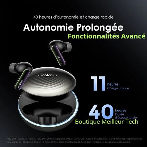 Oraimo Écouteurs Bluetooth SpaceBuds Réduction Bruit OTW-630 - Qualité Pure