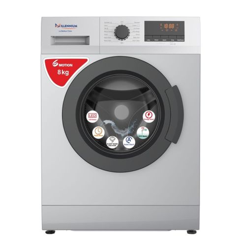 Machine à laver automatique 8KG Millennium WM-FL8012SLV