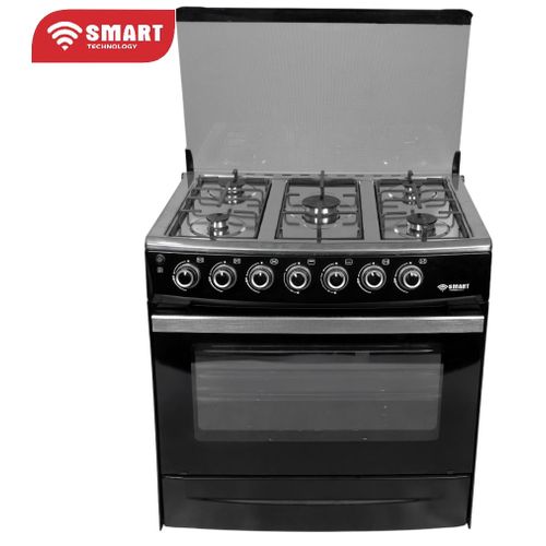 Cuisinière à gaz STC-8050BC – 5 feux – Acier inoxydable – Four intégré – Allumage automatique