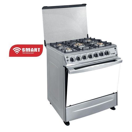 Cuisinière à gaz STC-8060SC – 5 feux – acier inoxydable – four intégré
