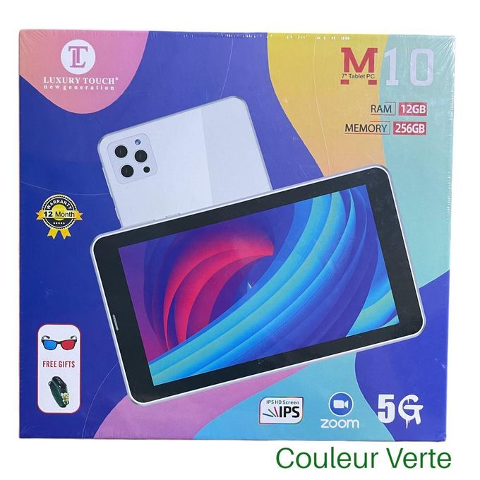 Tablette Luxury Touch M10 – 7" HD, 12Go RAM / 256Go, 5G Ultra Rapide, Double SIM – Élégance & Performance Nouvelle Génération