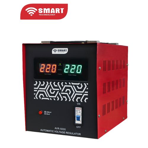 SMART TECHNOLOGY Stabilisateur Smart- AVR-5000VA(Régulateur De Tension Automatique)-Rouge