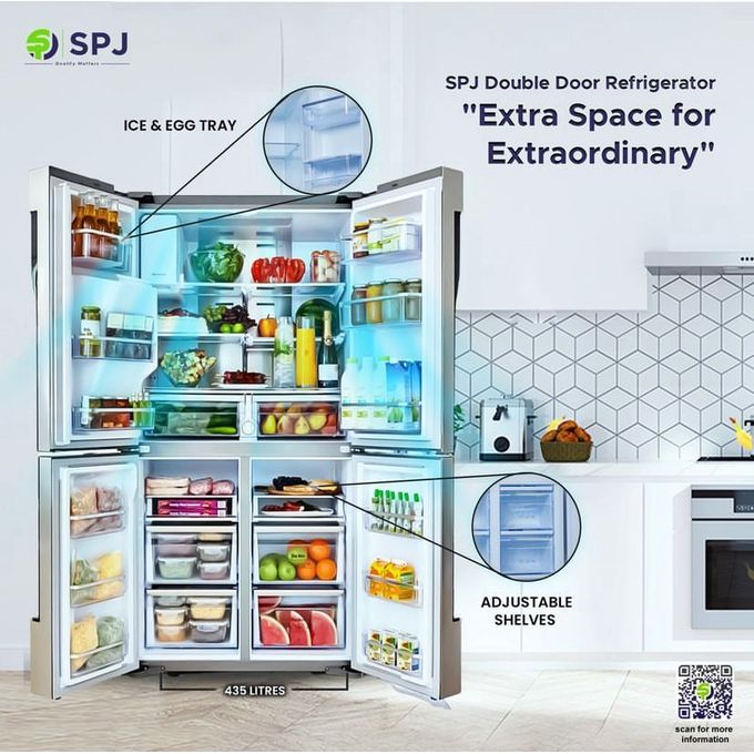 Réfrigérateur américain avec fontaine à eau 4 portes 450 L (INOX) SPJ RFD-4INU559C — vue 3