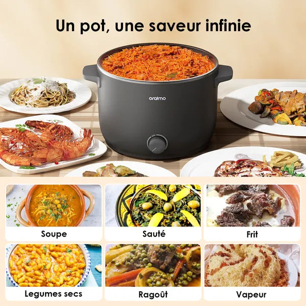 Multicuiseur compact Oraimo OHP-201A avec poignées anti-brûlures