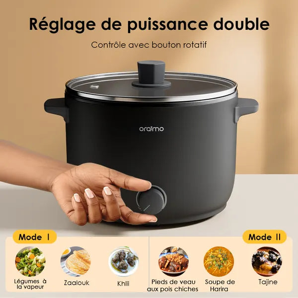 Multicuiseur compact Oraimo OHP-201A avec poignées anti-brûlures
