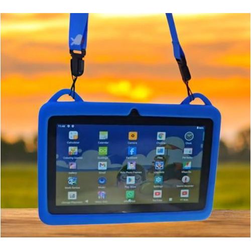 Tablette Éducative Bebe_Tab Candy 7 Pouces - 256 Go ROM, 6 Go RAM, Wi-Fi 5G, Coque de Protection Labyrinthique, Android 10 - Bleu