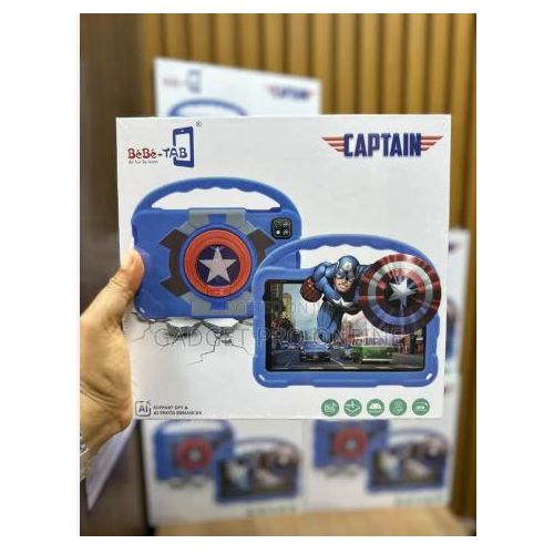 Tablette Bébé-TAB Captain 8" – 8 Go RAM, 256 Go Stockage, 5G – Résistante et Ludique pour Enfants avec Coque Protectrice et Accessoires Héros