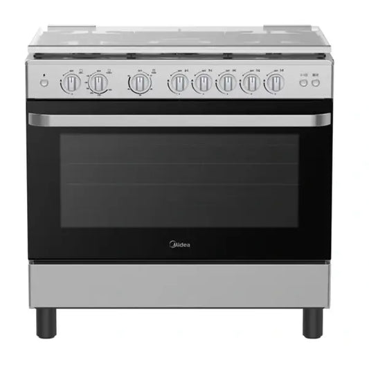 Gazinière 5 feux avec brûleur infrarouge Midea 90X60 Xpress Grill Four à gaz Allumage 36LMG5G080R