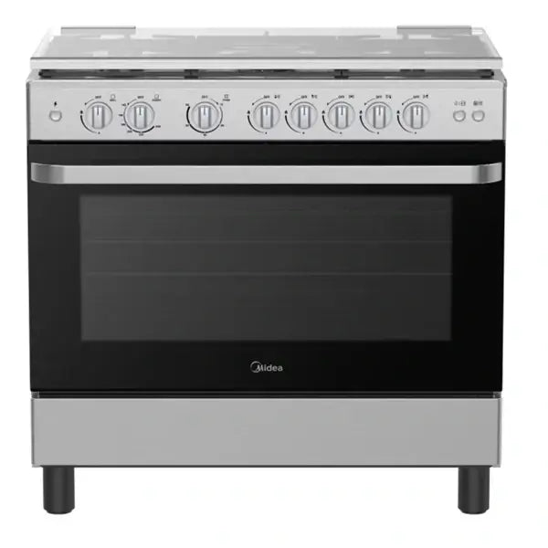 Gazinière 5 feux avec couvercle vitré Midea Allumage automatique 90X60 Économiseur de 36LMG5G080V