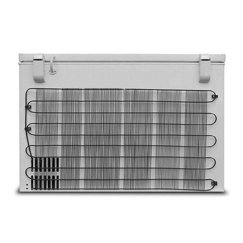 Vue détaillée congélateur horizontal STCC-310VH avec thermostat réglable et pieds ajustables