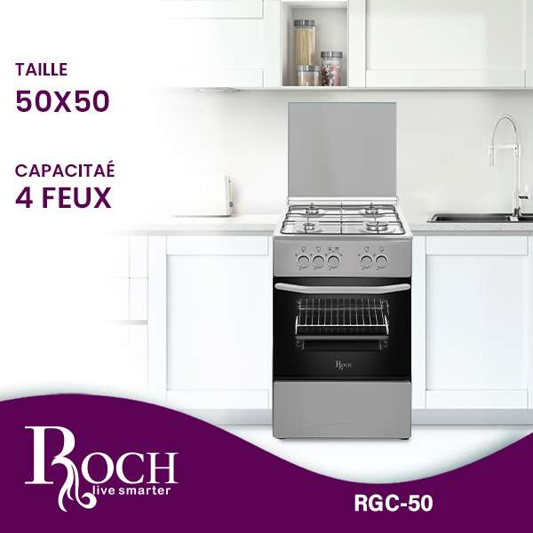 Cuisinière 4 feux Roch 50×50 inox