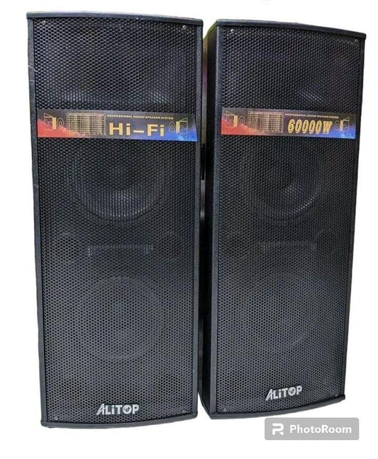 Alitop SP-9043 – Enceinte Bluetooth Double Woofer 12" x2 | Son Stéréo Ultra-Puissant 200W