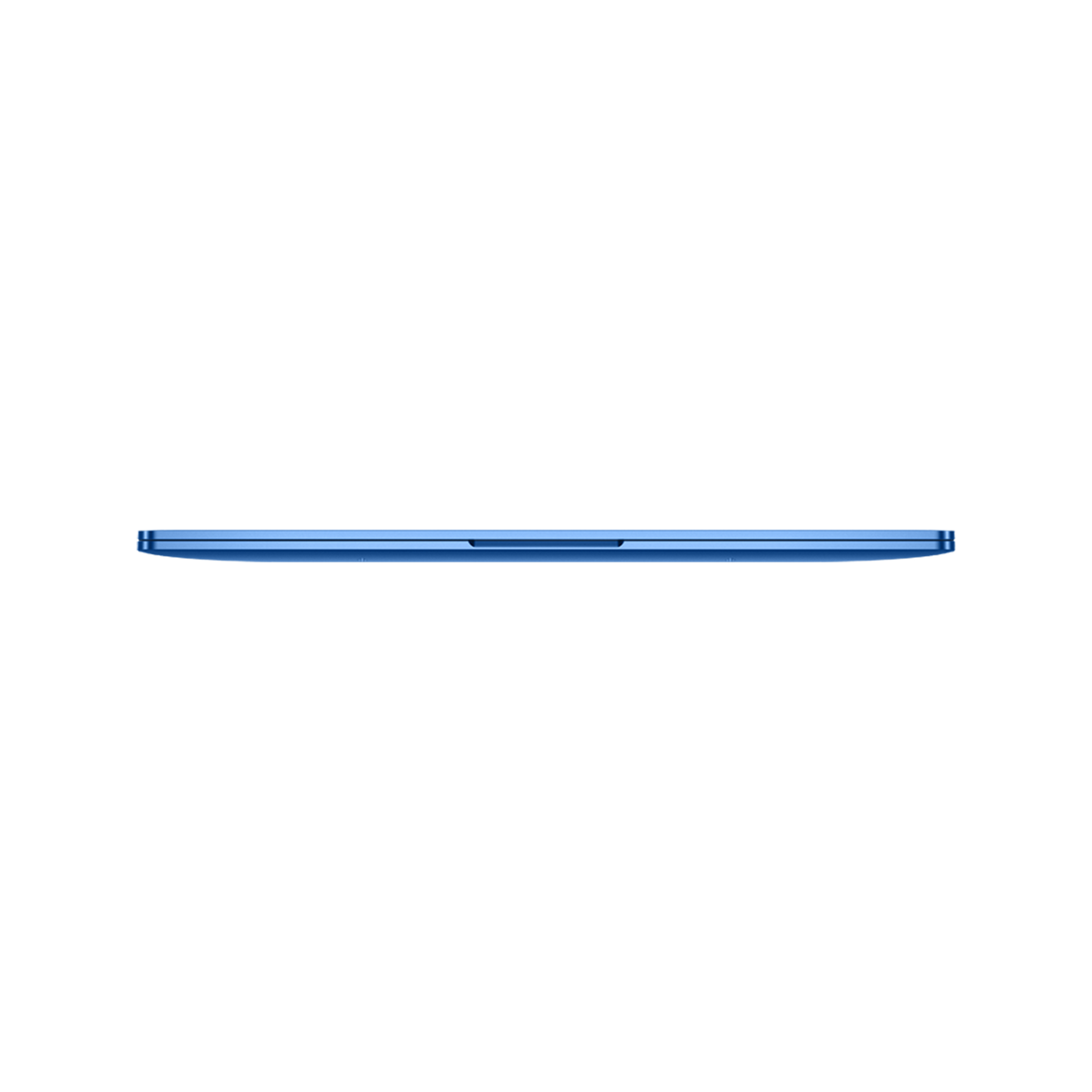 Infinix INBOOK Y4 Max ferme vu de profil, chassis metal bleu de moins de 2 cm d'epaisseur