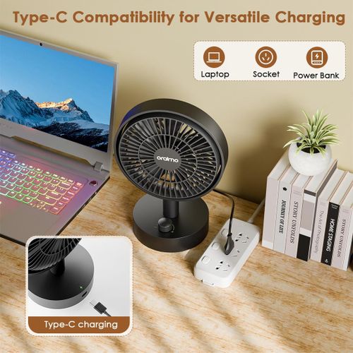 Oraimo ODF-201A – Ventilateur Portable Sans Balais Rechargeable, Silencieux et Puissant