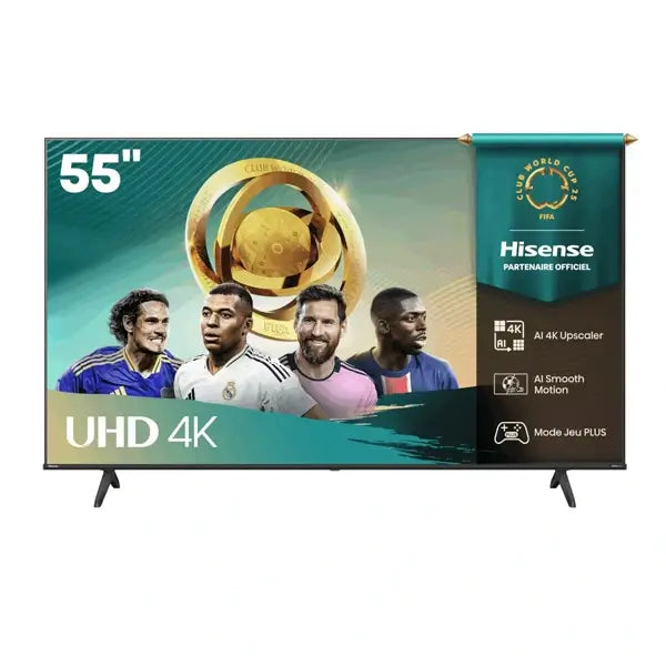 TV Hisense 55″ Connectée DLED 4K UHD VIDAA Apple Home HDMI USB Ethernet RJ45 Wifi BT 55A6Q