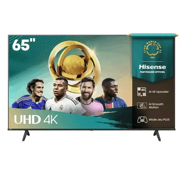 TV Hisense 65″ Connectée DLED 4K UHD VIDAA Apple Home HDMI USB Ethernet RJ45 Wifi BT 65A6Q